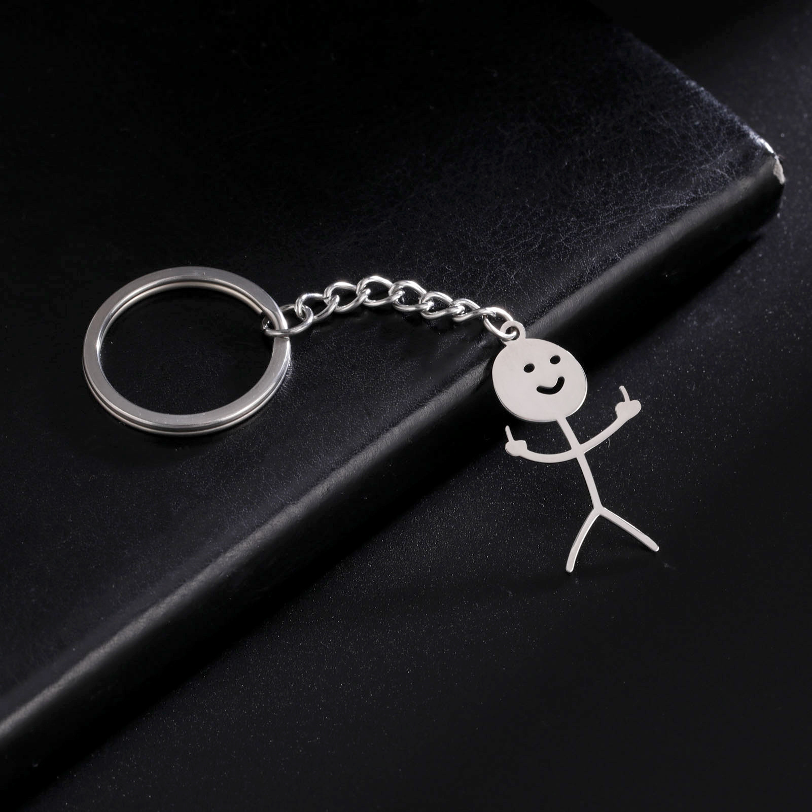 Cute Hollowed-out Smiling Face Key Chain - Image 6