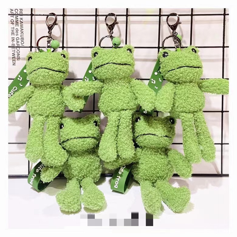Green Plush Frog Doll Keychain - Image 4