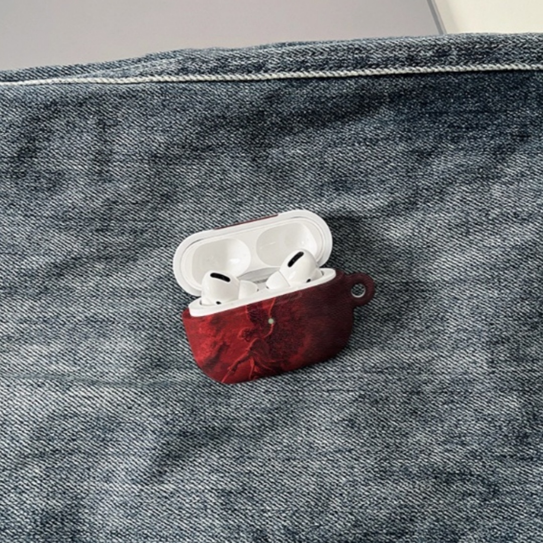 Red Angel With Sword Earbuds Case