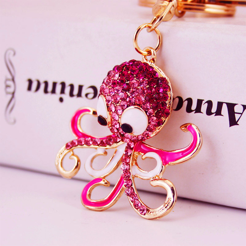 Rhinestone Small Octopus Key Chain
