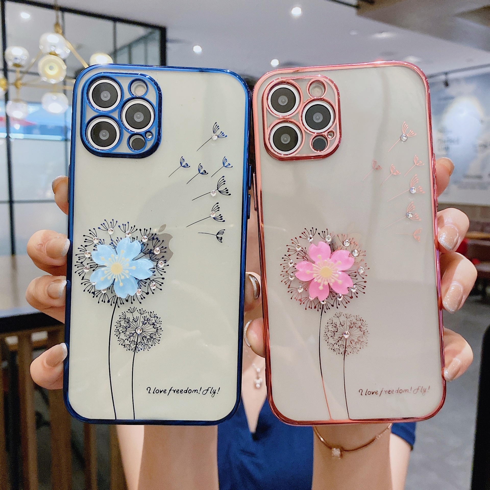 Luxury Flower Spin Stand Holder Phone Case