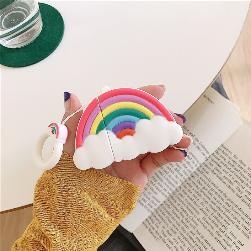 Silicone Rainbow Cloud Headphone Case