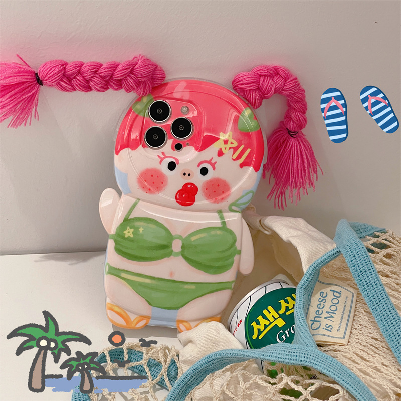 Summer Funny Braid Swimsuit Phone Case - Image 4