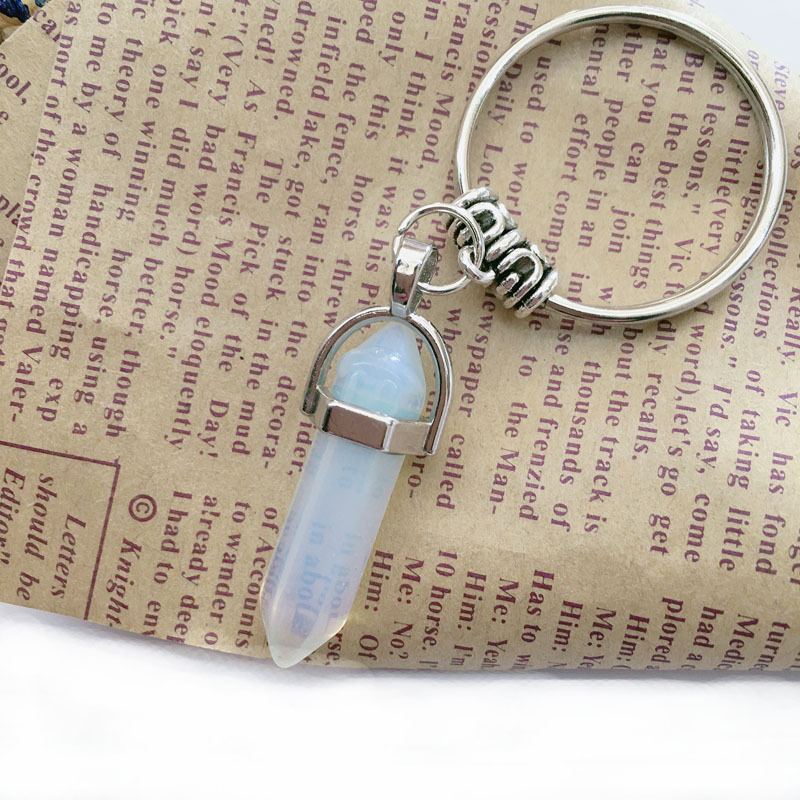 Natural Stone Hexagonal Column Keychain - Image 2