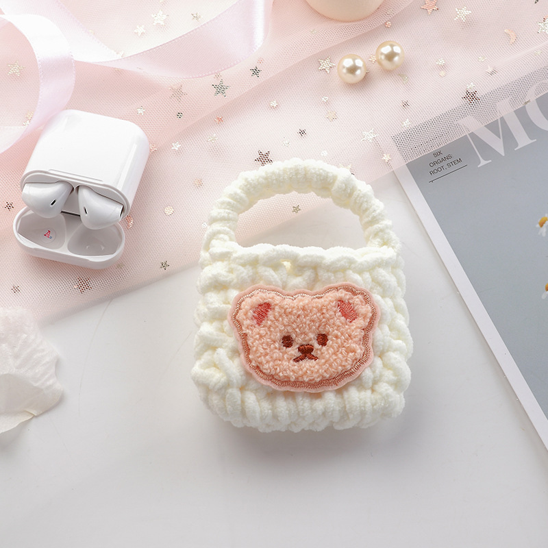 Cute Wool White Earphone Case - Image 2