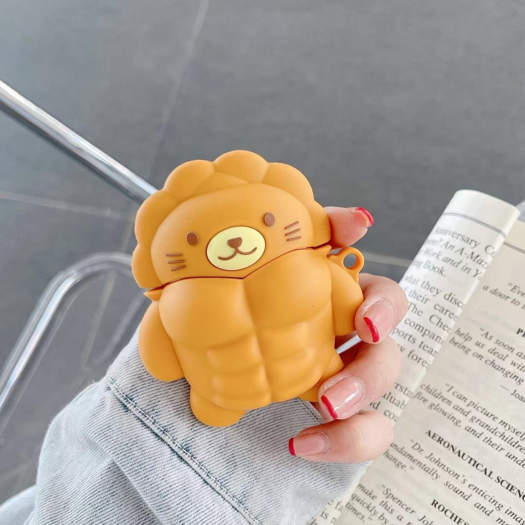 Cartoon Silicone Muscle Bear Case