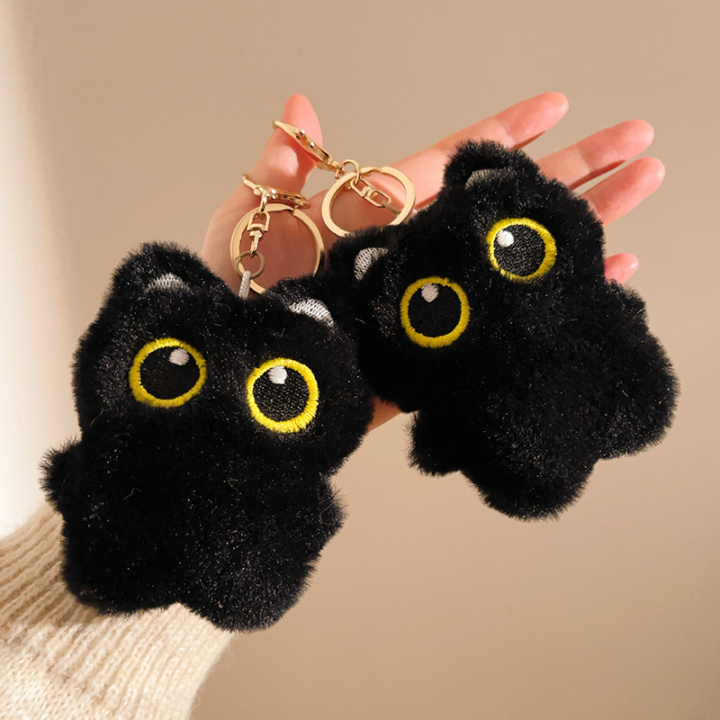 Black Cat Pendant Plush Doll Keychain