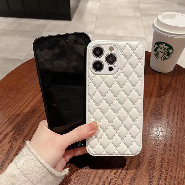 Rhomboid Soft Leather Phone Case