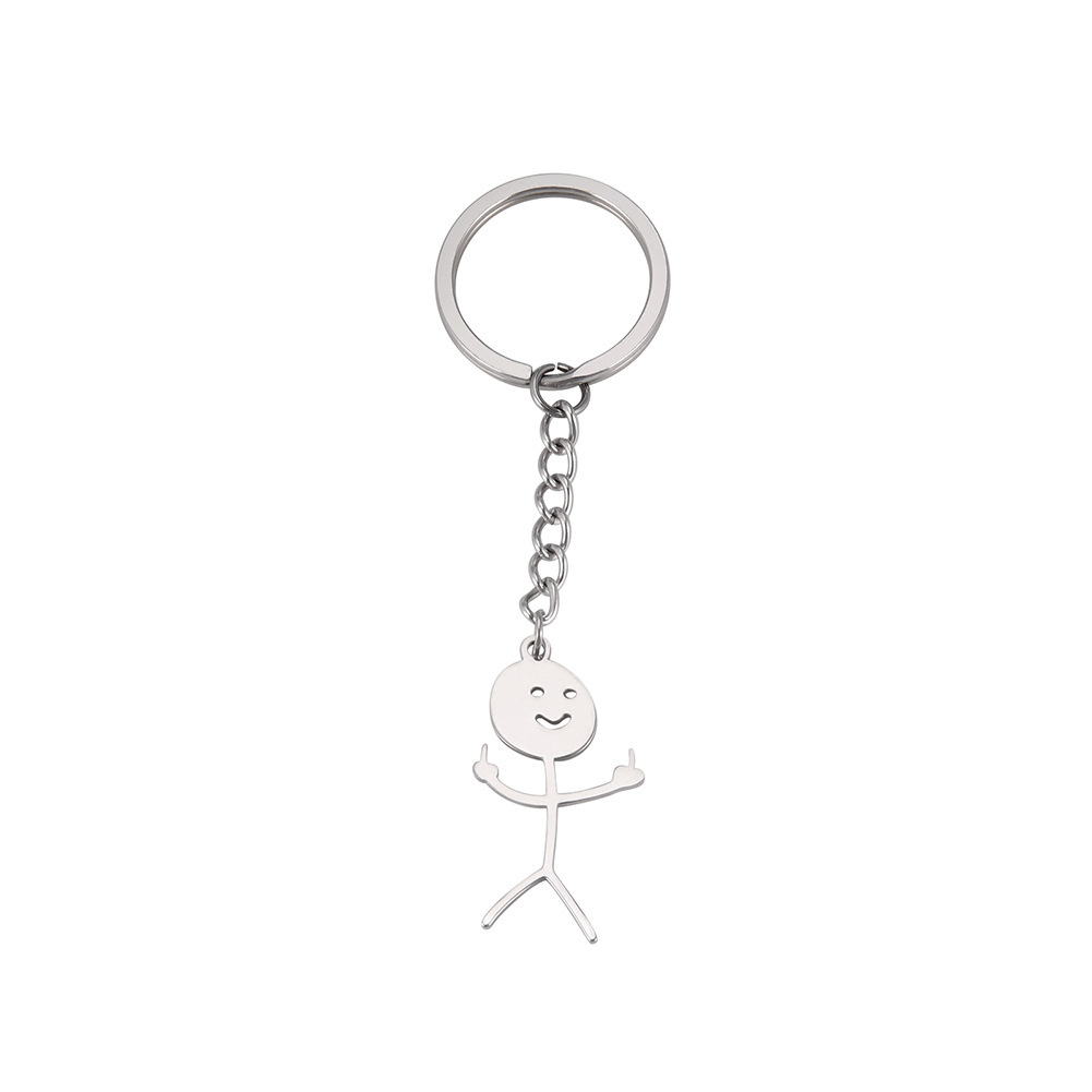 Cute Hollowed-out Smiling Face Key Chain - Image 5