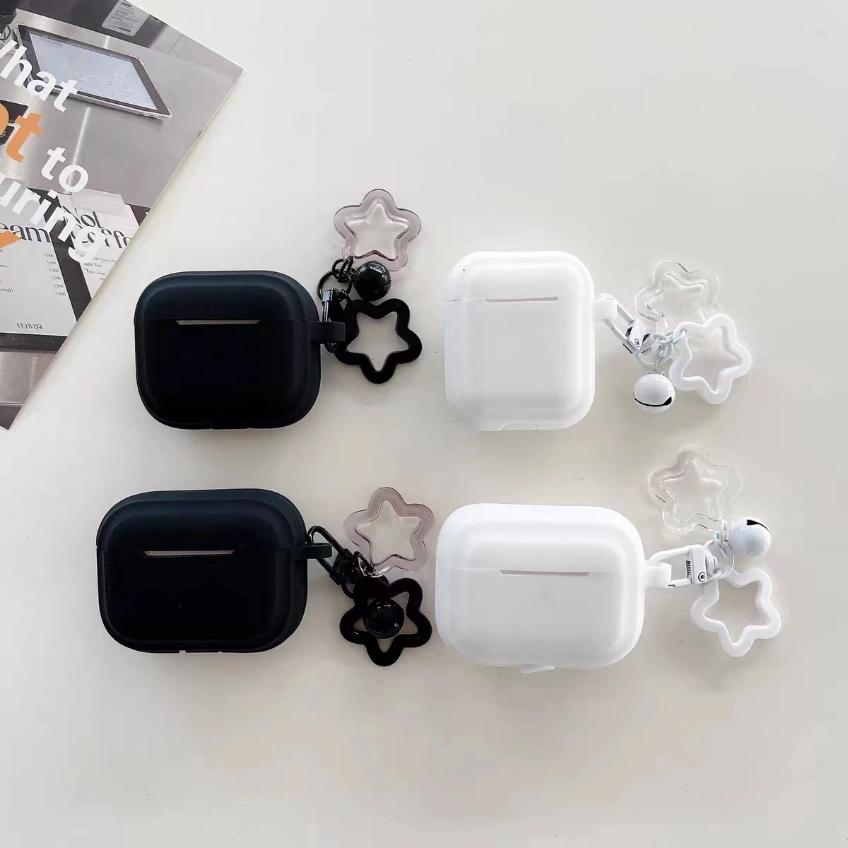 Simple Black White Silicone Case For Airpods