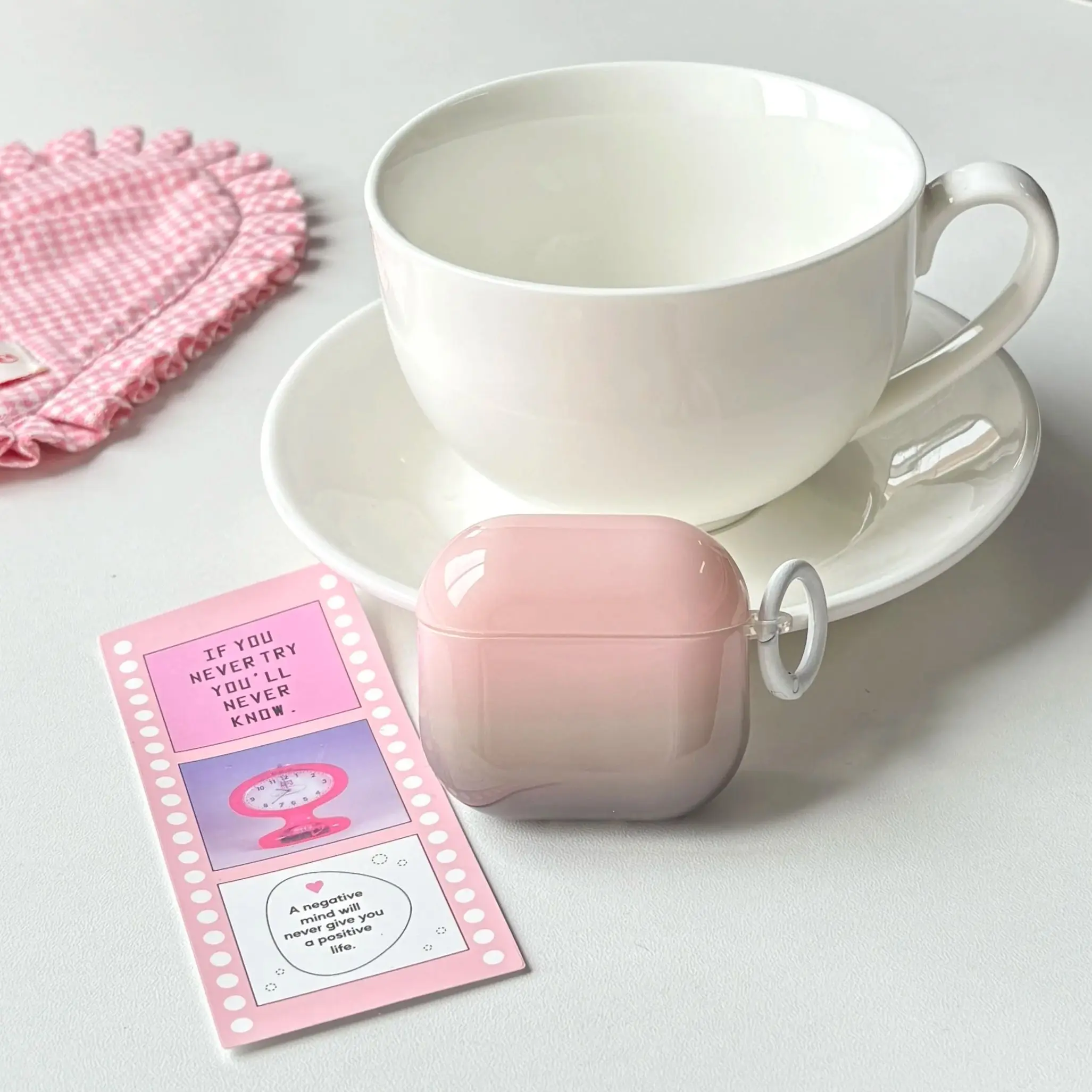 Pink Gray Gradient Pattern with White Ring Case