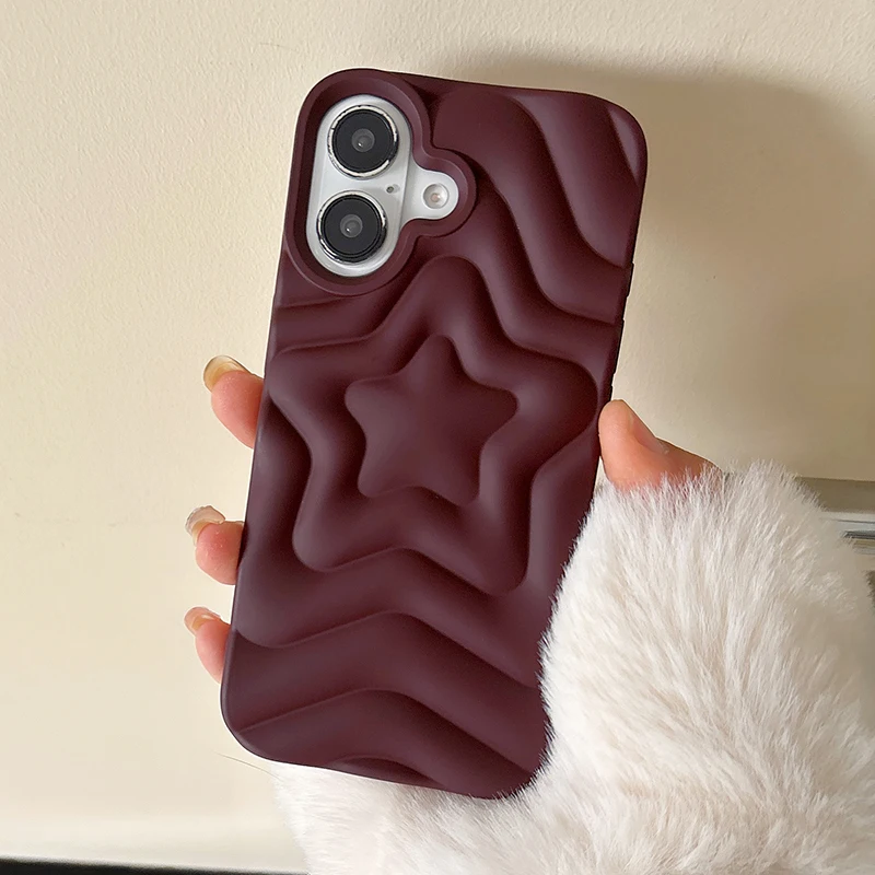Silicone Star Ripple Matte Case For iPhone