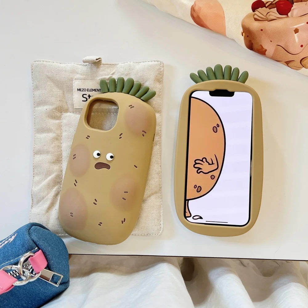 Funny 3D Potato Expression Phone Case