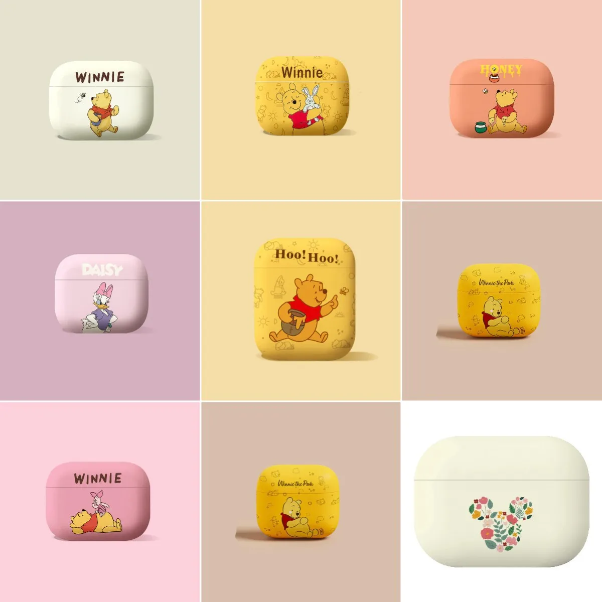 Cartoon Winnie Bear TPU Earphone Case for Apple