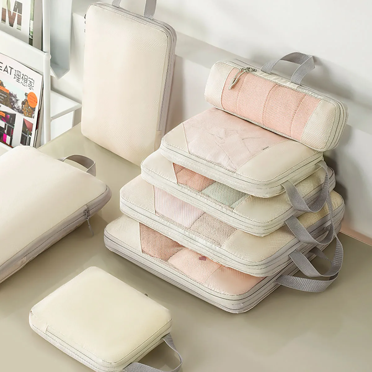 Compressible Packing Cubes – Foldable Waterproof Travel Storage Bag
