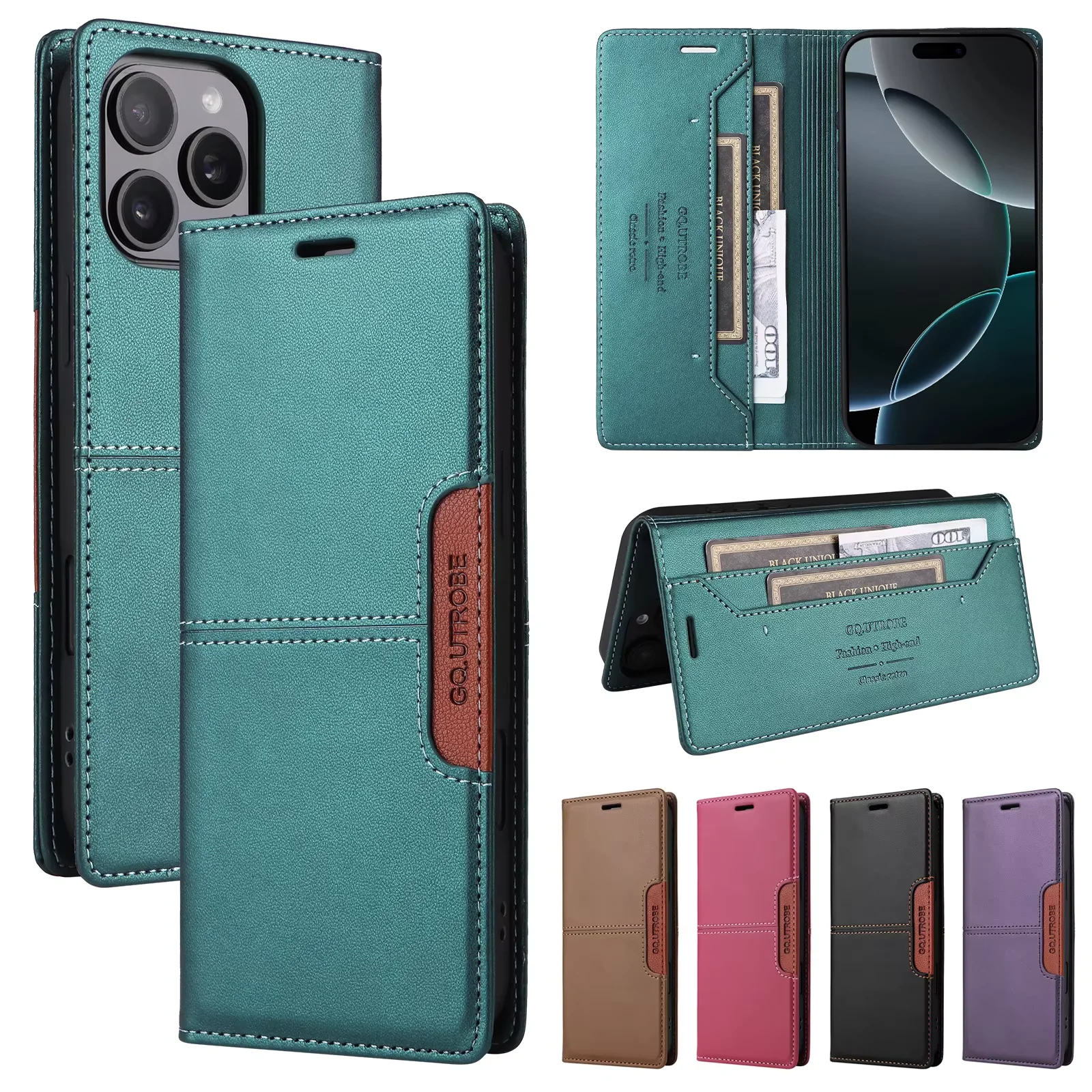 Leather Magnetic Flip Case for I Phone