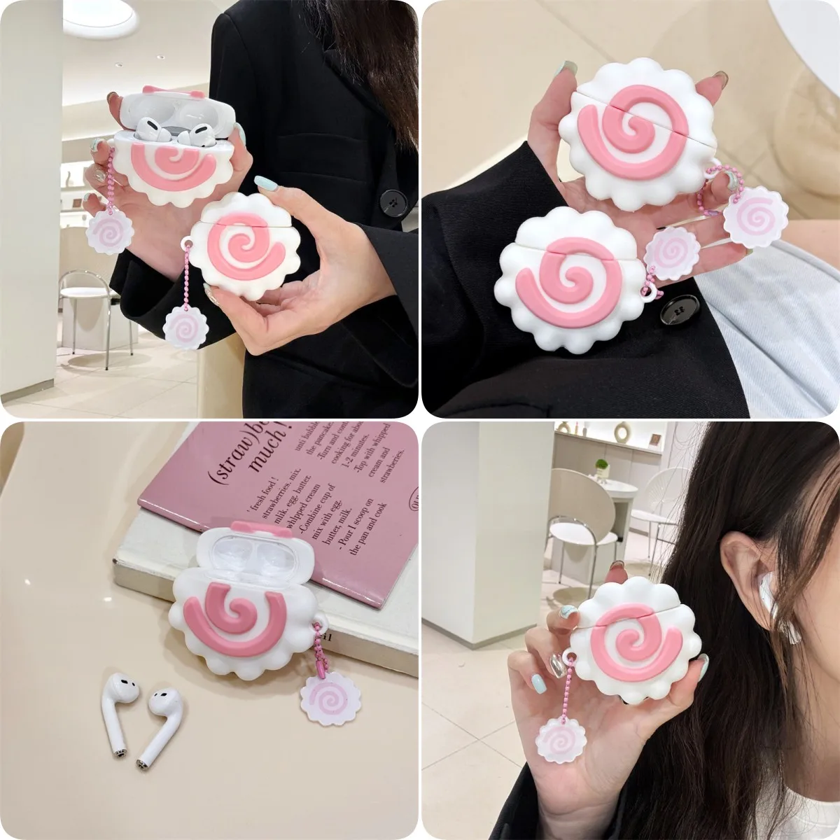 Cute 3D Fish Cake Food Case For Airpods