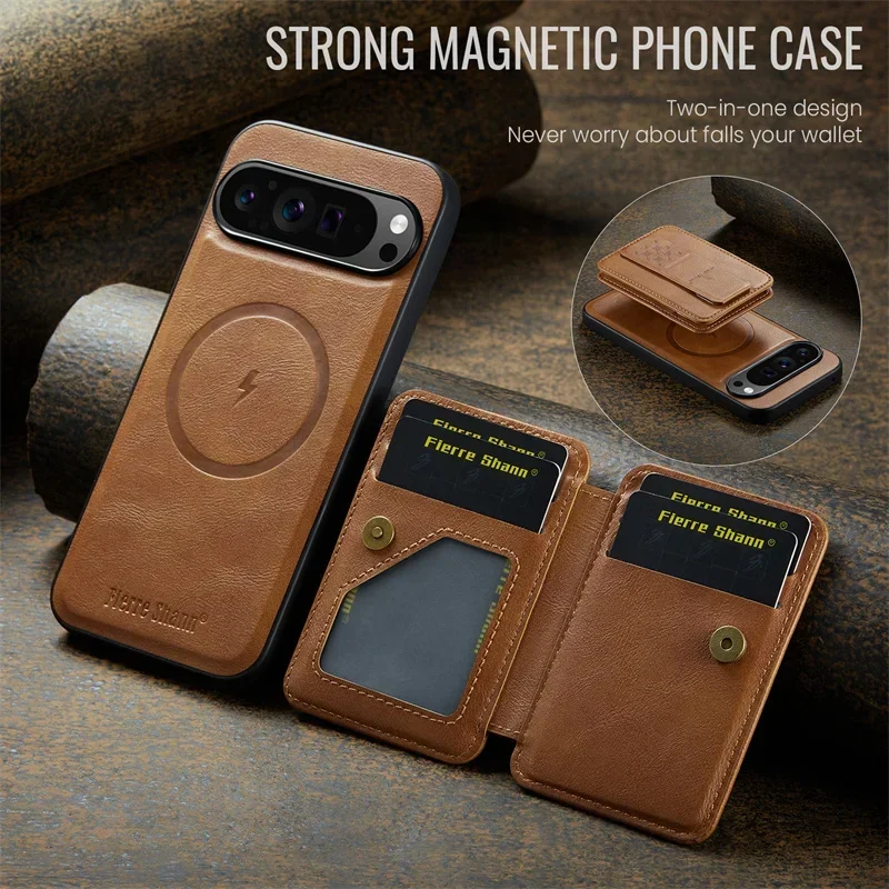 Magnetic Leather Magsafe Phone Case for Google