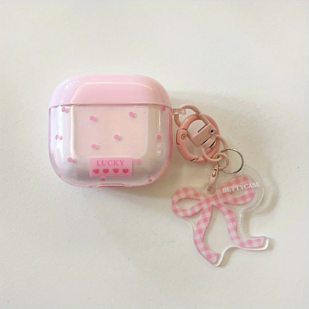 Pink Polka Dot Love Earphone Case for Airpods