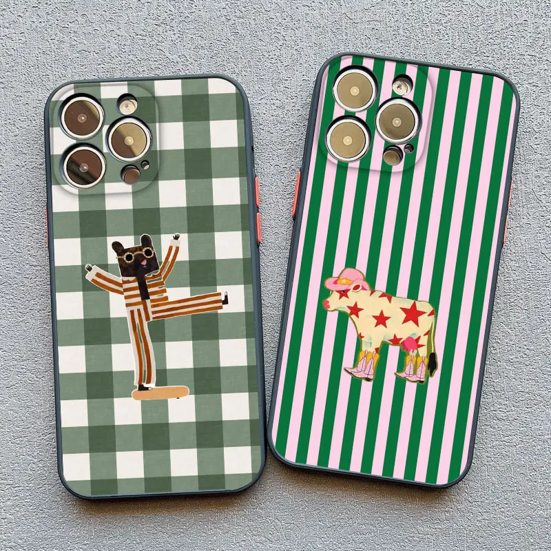 Plaid Animal Phone Case for Iphone