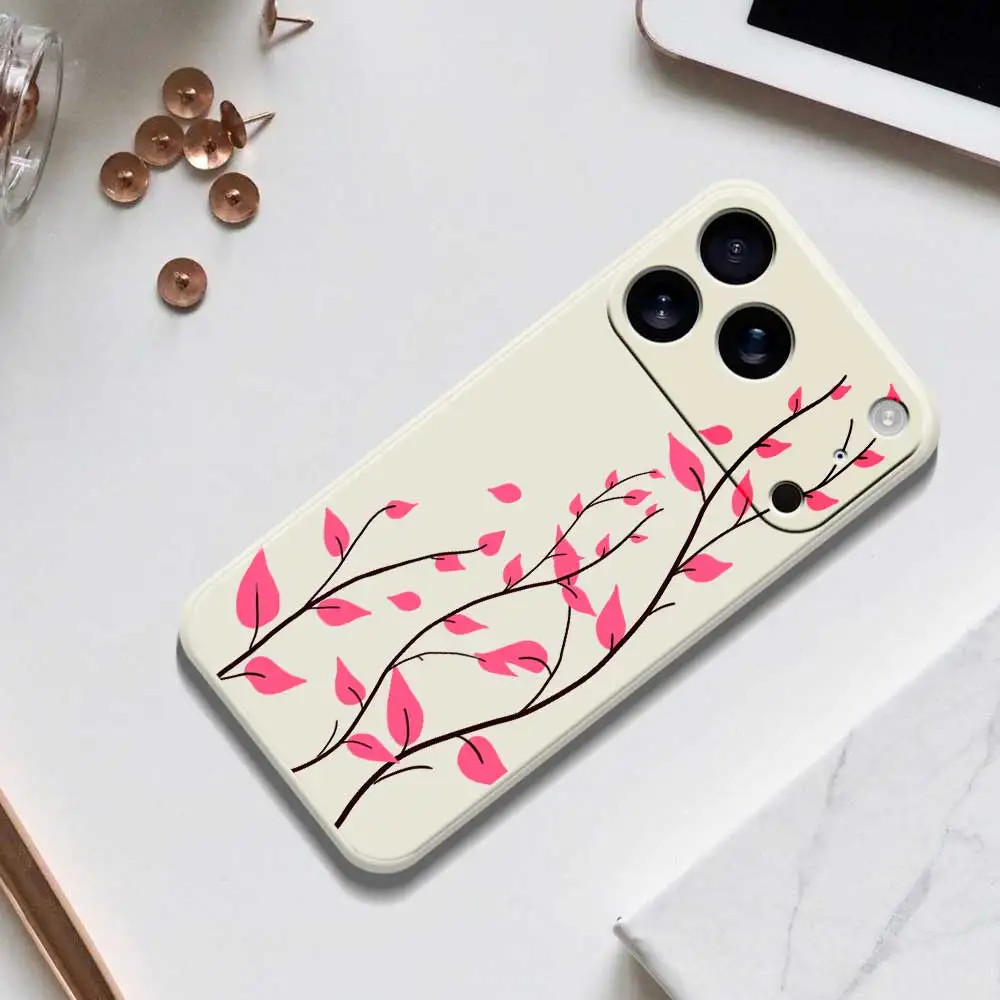 Fresh Pink Leaf Phone Case For iPhone