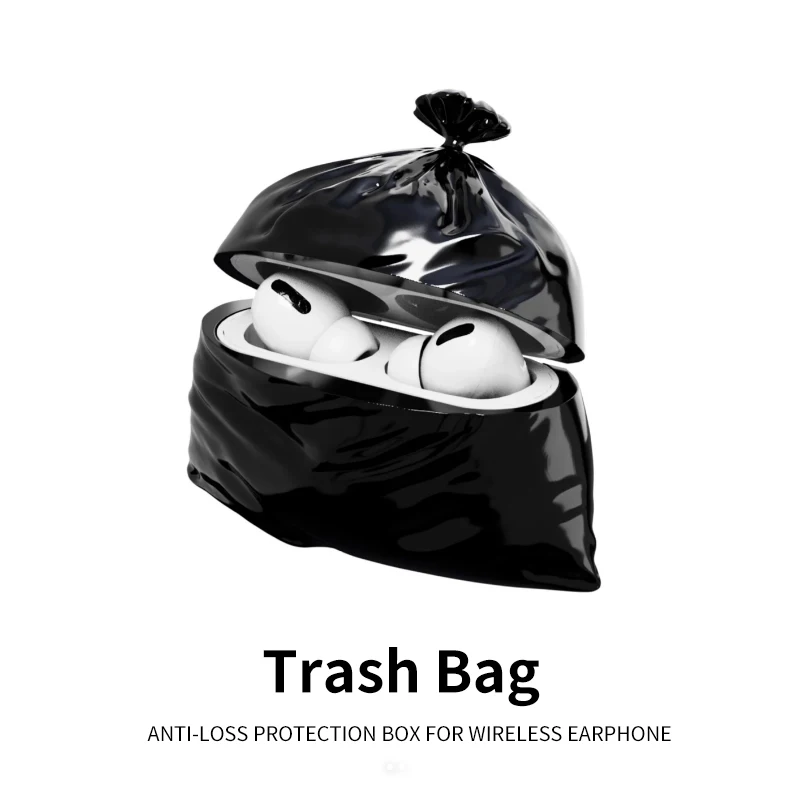 Anti Fall Protective Garbage Bag Case for Airpods