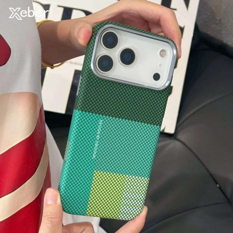 Magnetic Wireless Carbon Fiber Pattern Case For iPhone