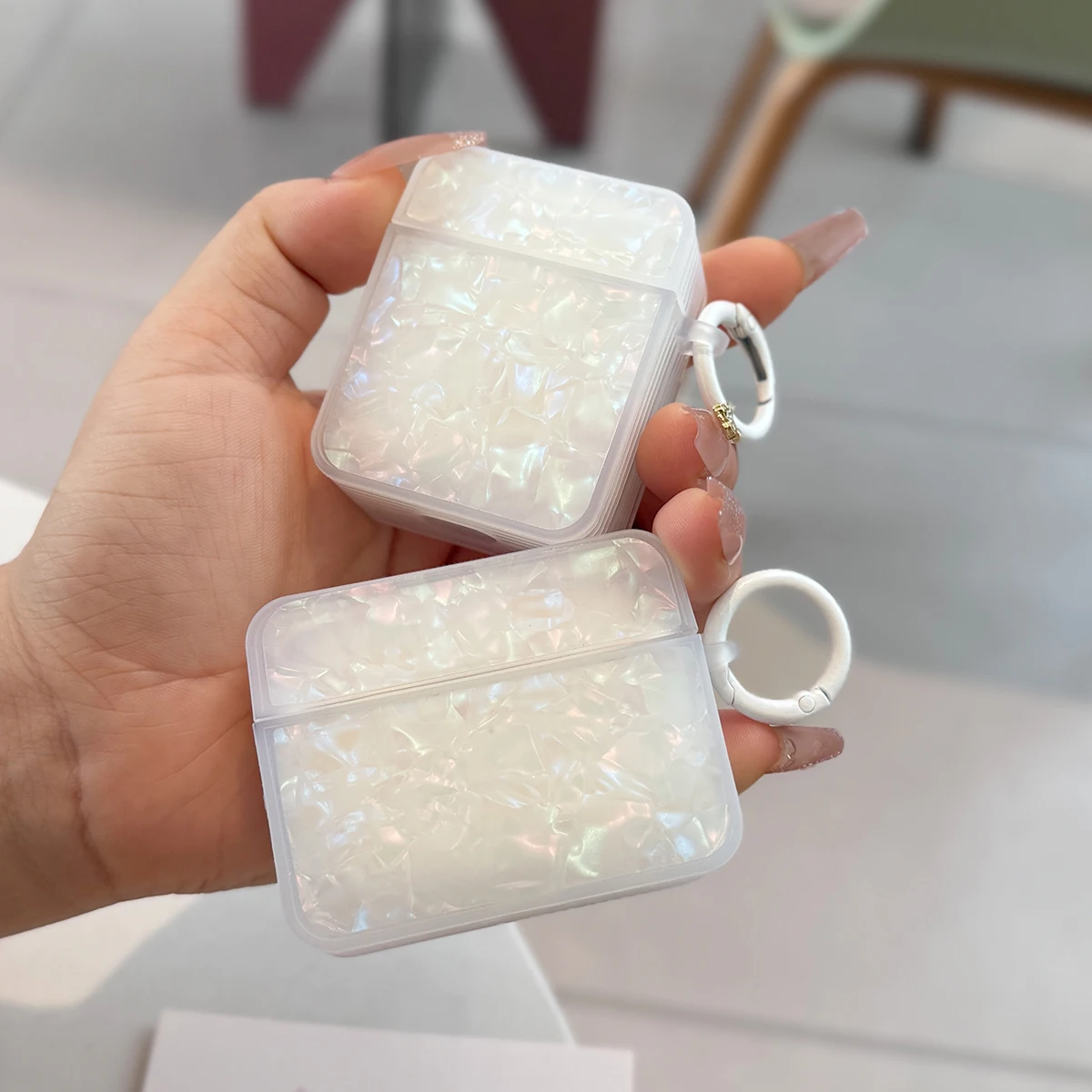 Dreamy Pearl Shell Case For AirPods With Ring