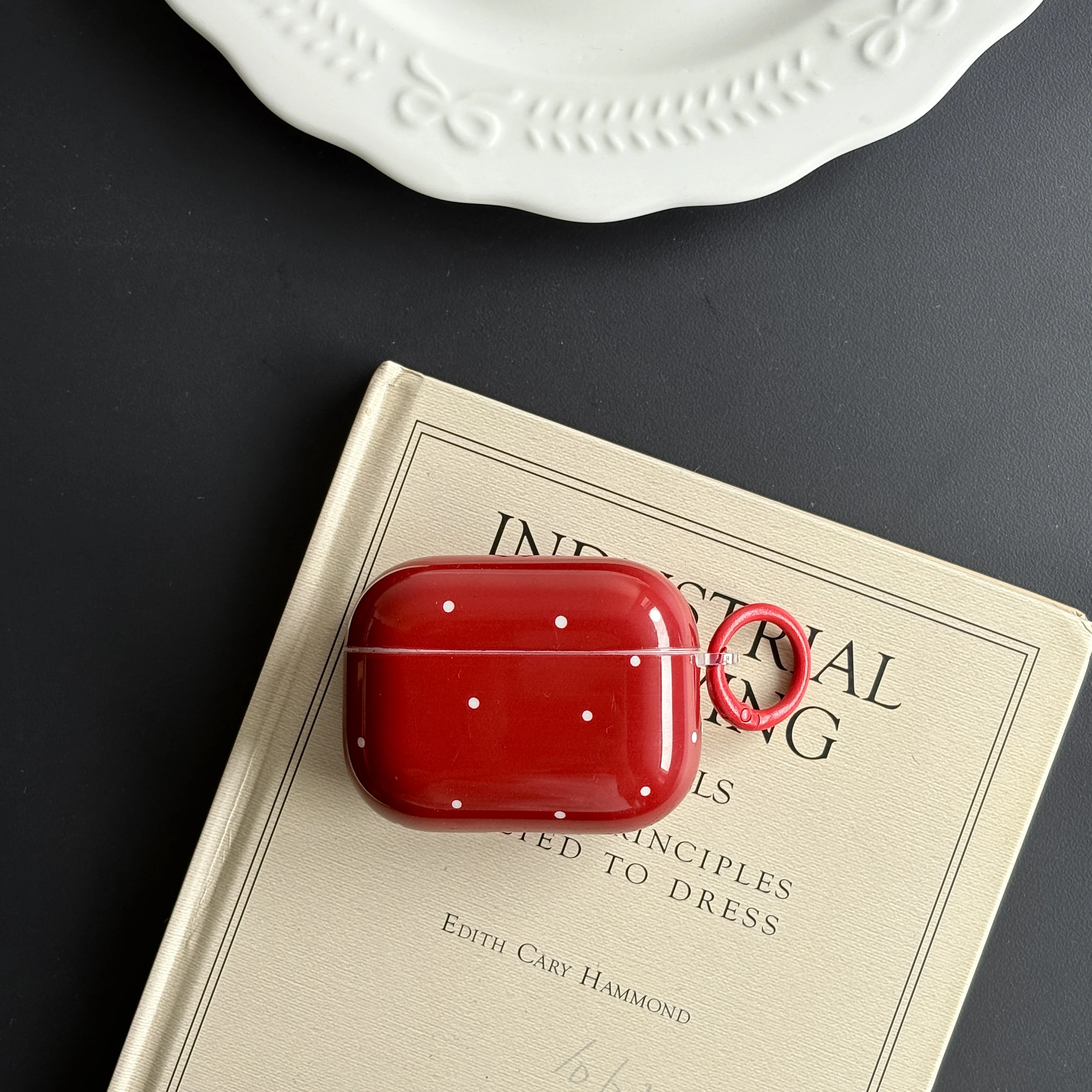 Simple Red Solid Polka Dot Glossy Protective Case