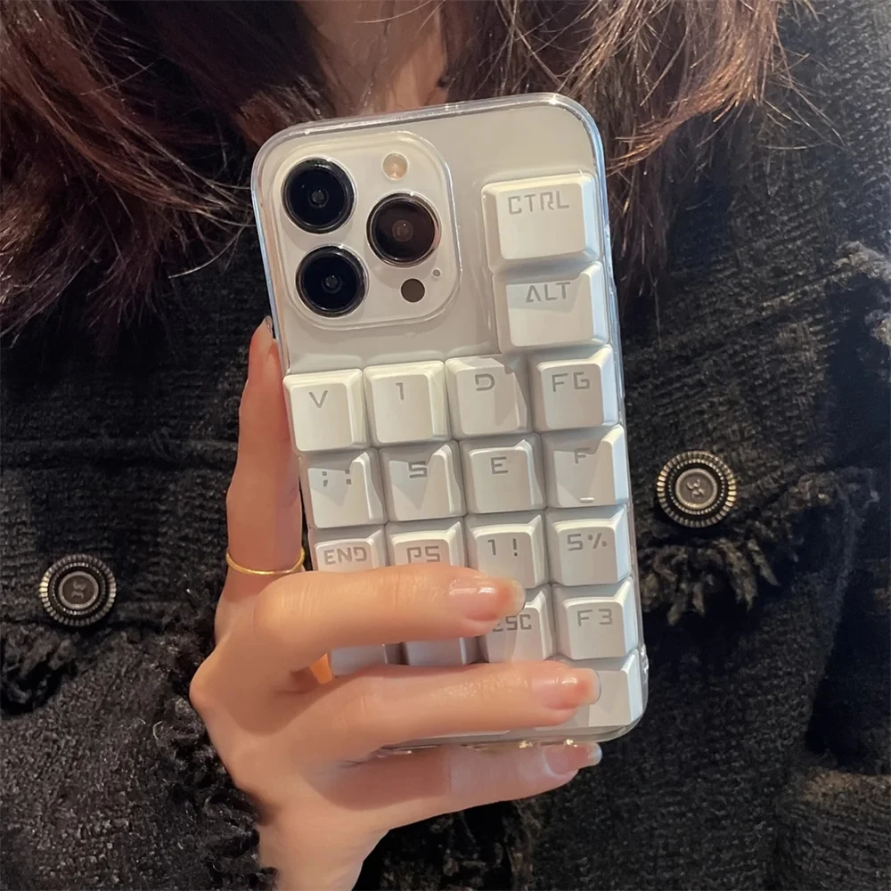 3D Keyboard Clear Phone Case For iPhone