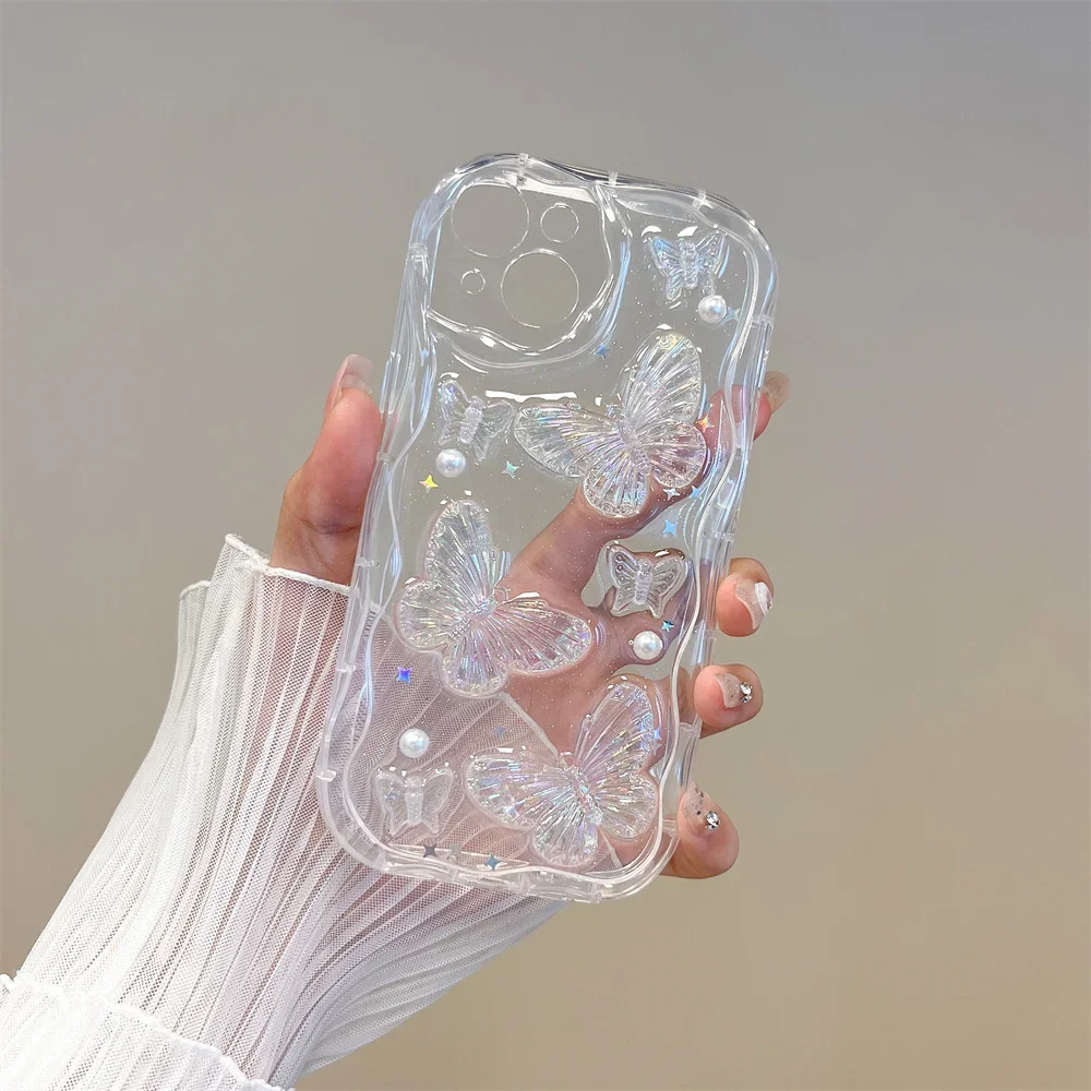 3D Crystal Butterfly Bling Clear Case For iPhone