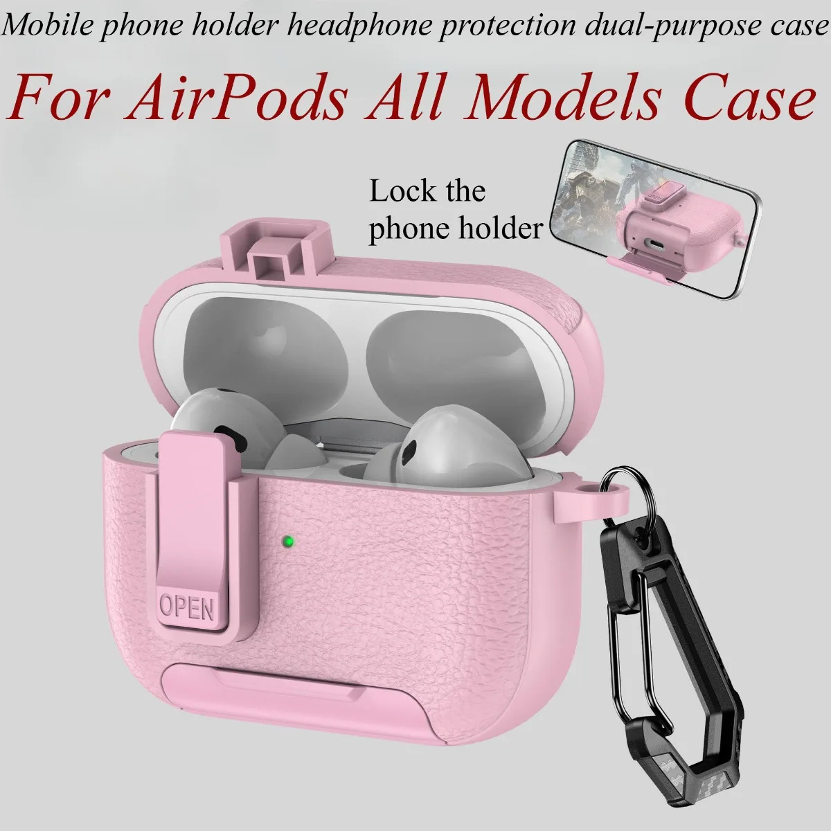 Leather Bracket Shockproof Protective Case for Airpods