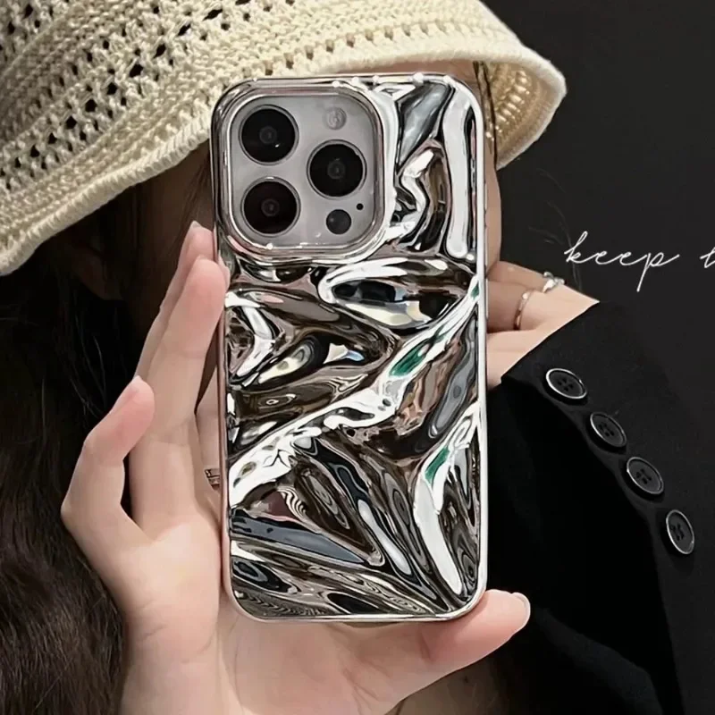 3D Luxury Electroplate Wrinkle Phone Case For iPhone