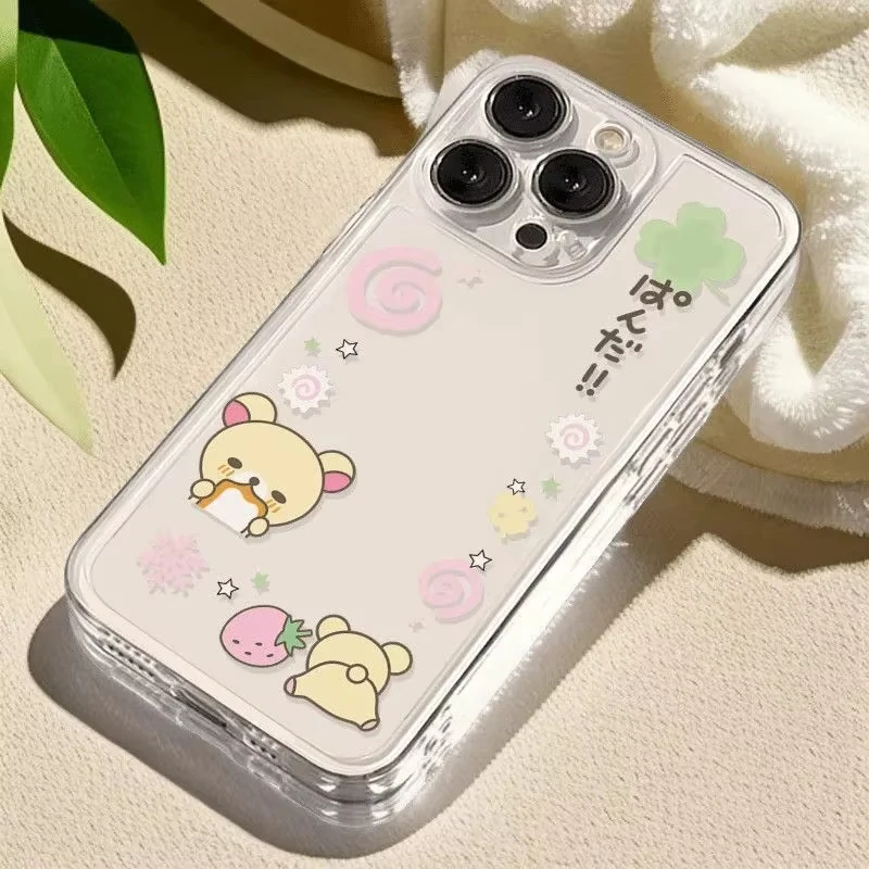 Silicone Strawberry Rilakkuma Clear Case for iPhone