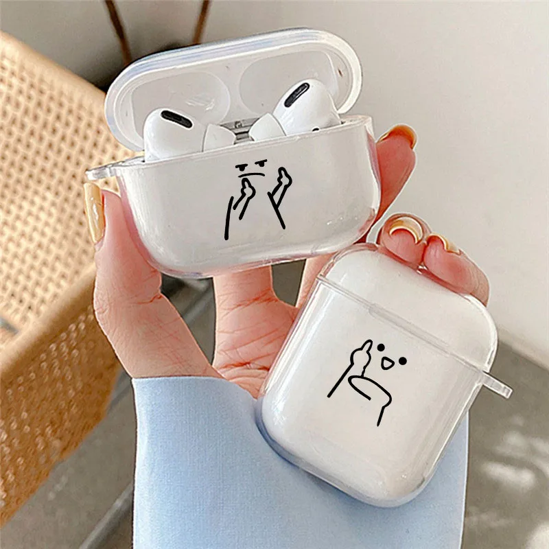 Cute Matchstick Men Couple Case For AirPods