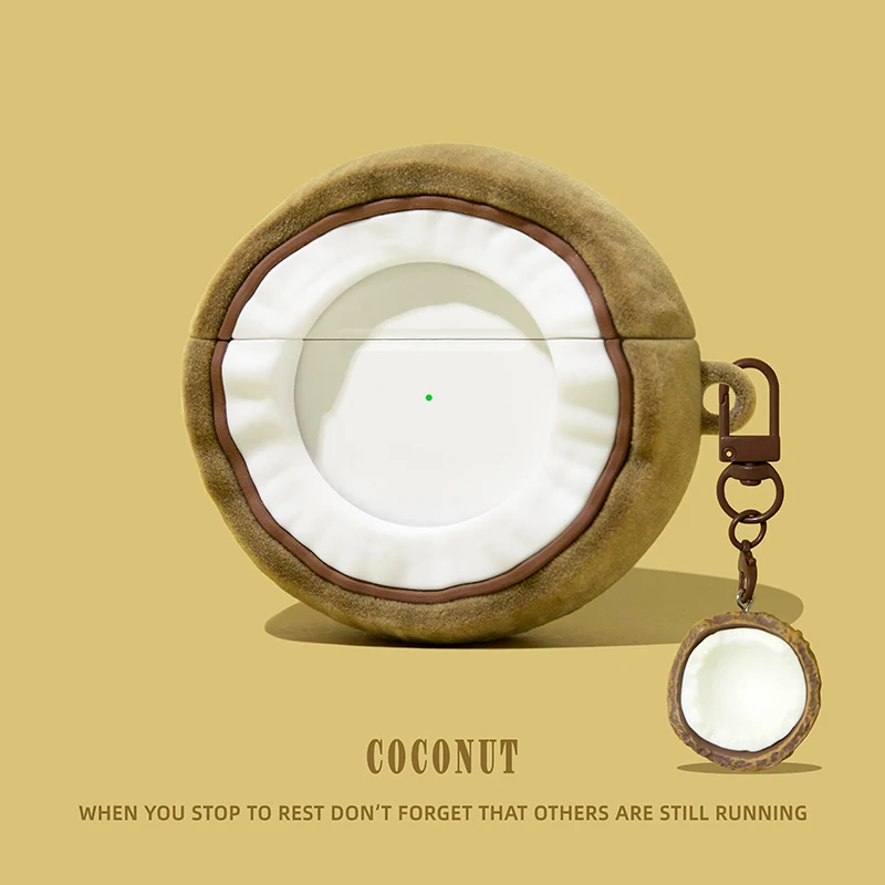 3D Coconut Flocking Shell Case For Airpods