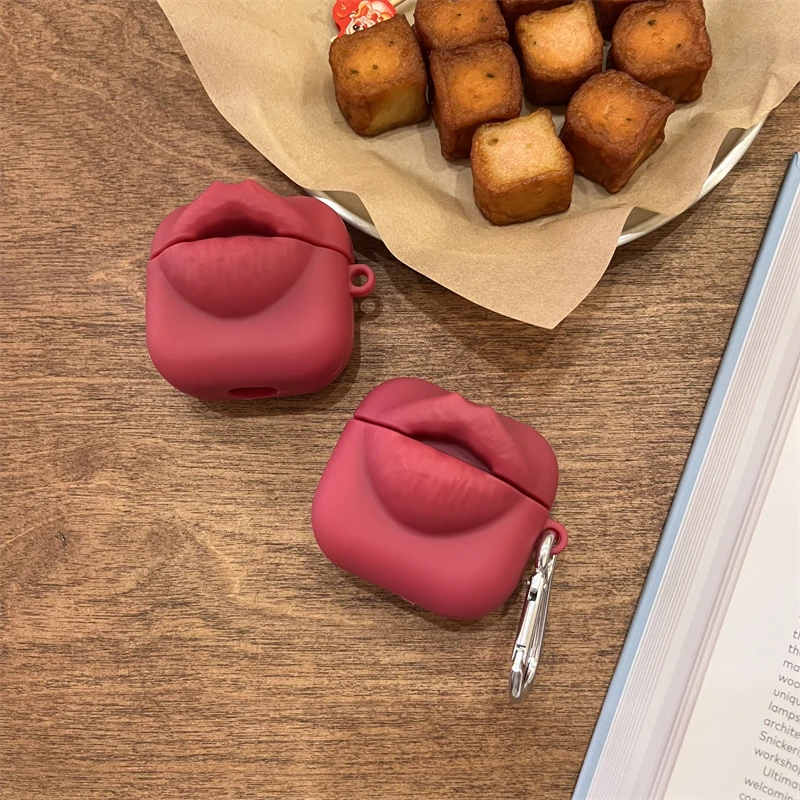 Creative Red Lips Earphone Case for Huawei