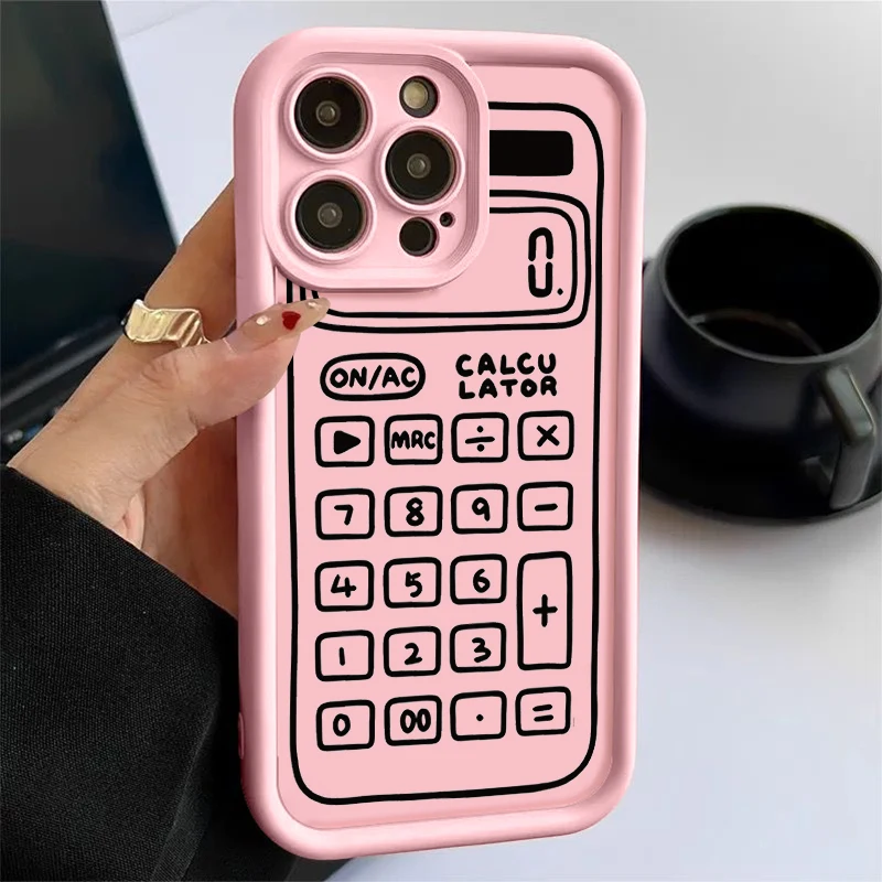 Simple Solid Calculator Phone Case For iPhone