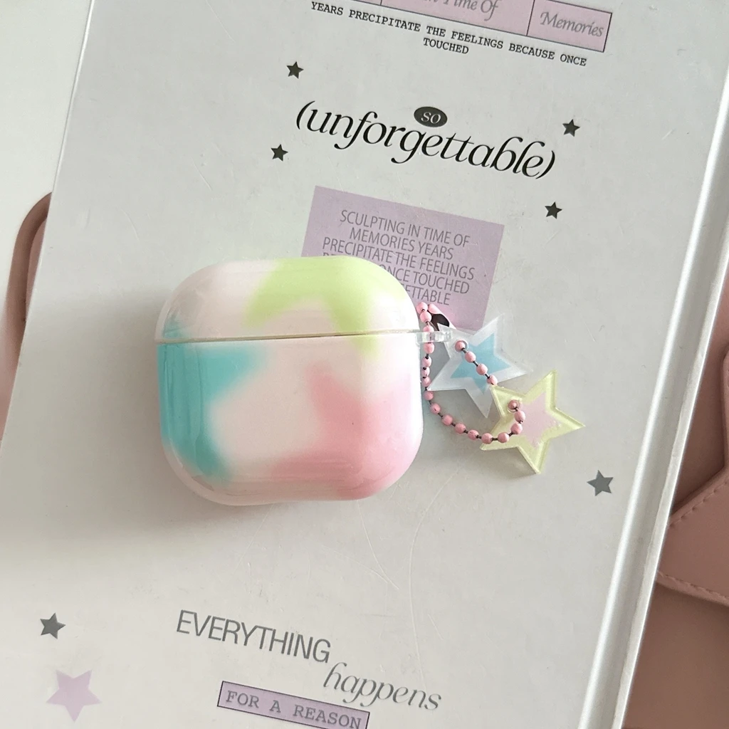 Gradient Star Pattern With Charm Pendant Case