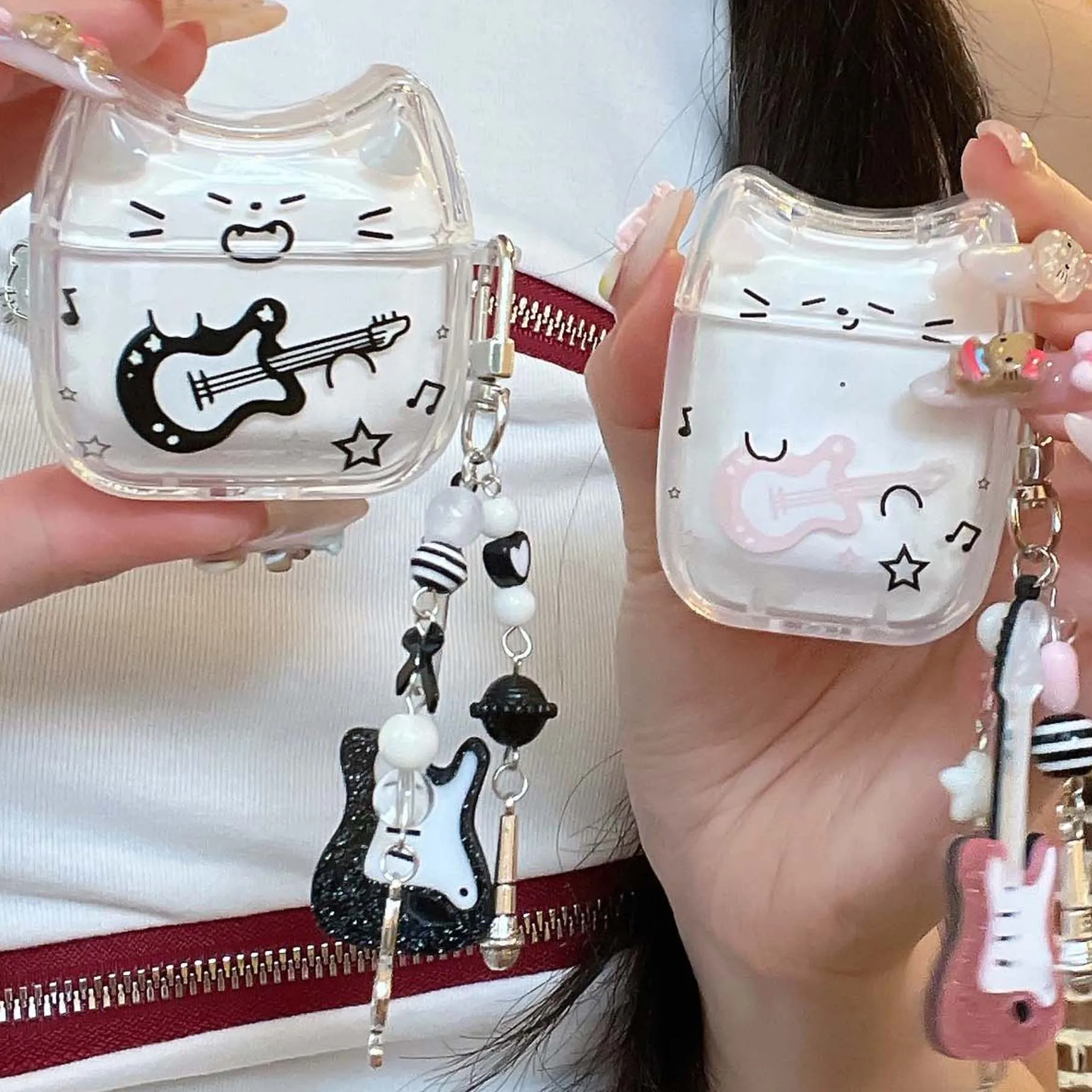 Cute Guitar Wireless Bluetooth Charging Shell Box for Airpods