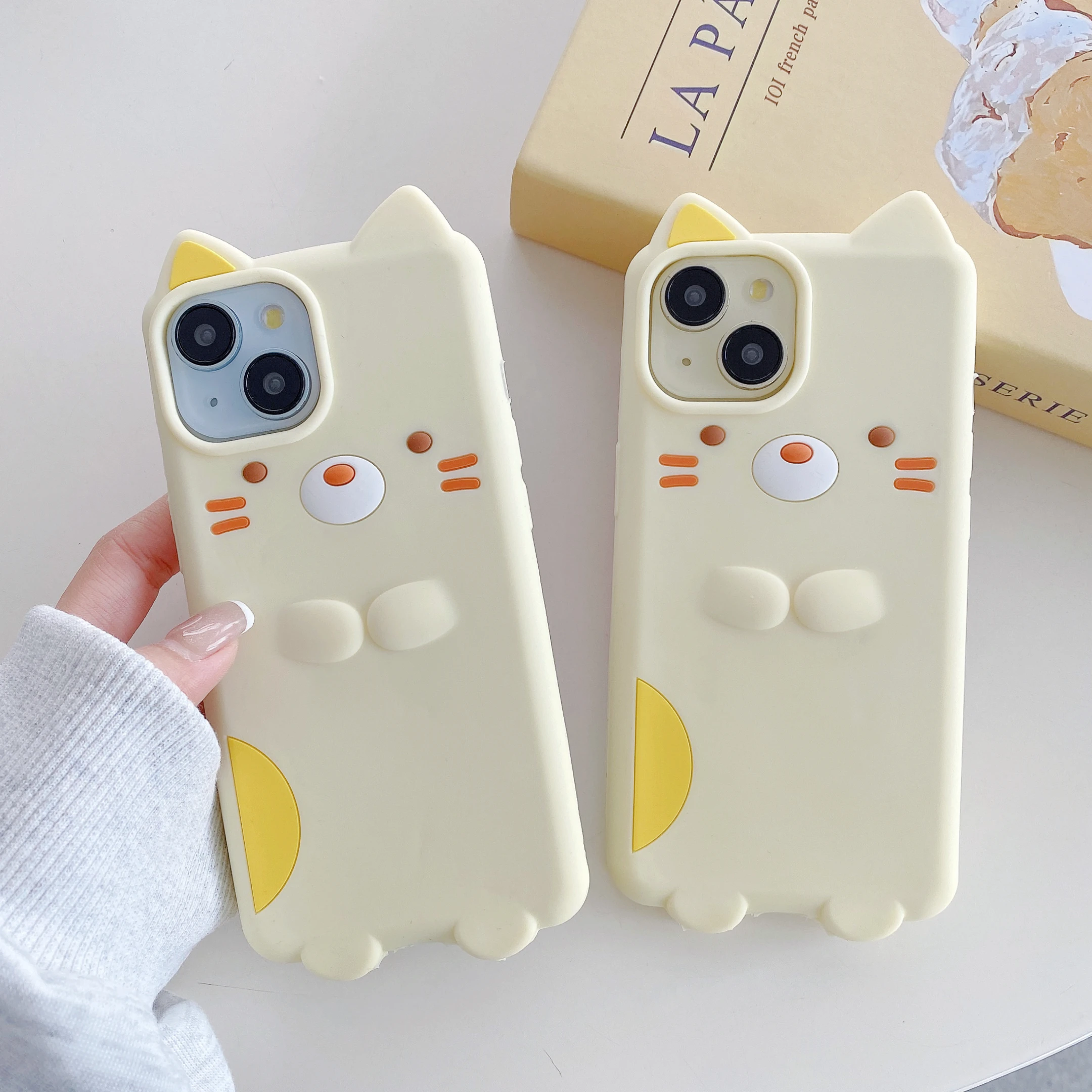 Cartoon Soft Silicone Gurashi Cat Case For iPhone