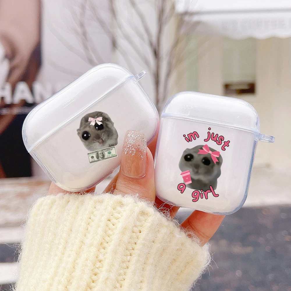 Im Just A Girl Sad Hamster Case for Airpod