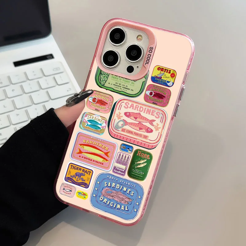 Fish Funny Sardines Laser Phone Case For iPhone