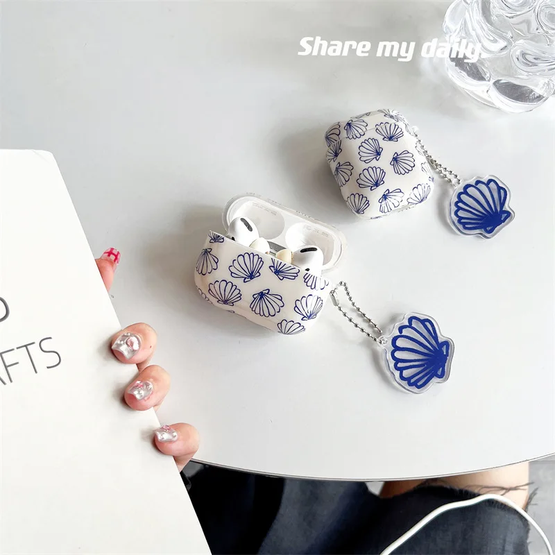 Disney Cute Blue Shell For AirPods With Pendant