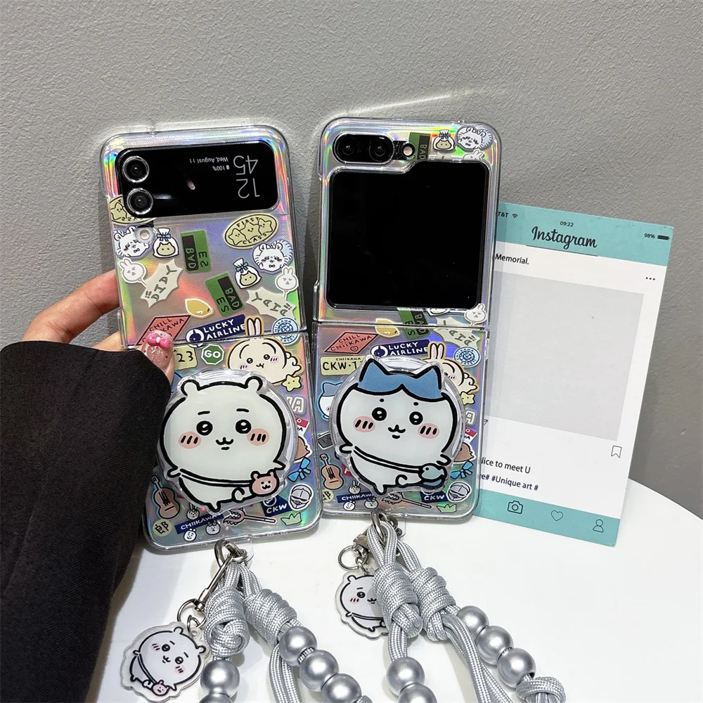 Rope Strap Pendant Fold Phone Case for Samsung