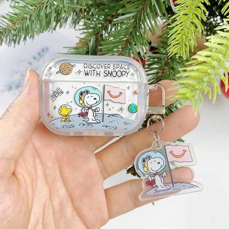 Cute Peanut Snoopy Transparent Earphone Case For Airpod