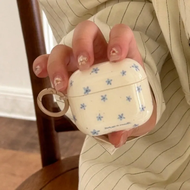 Cute Blue Flower Earphone Case for AirPods