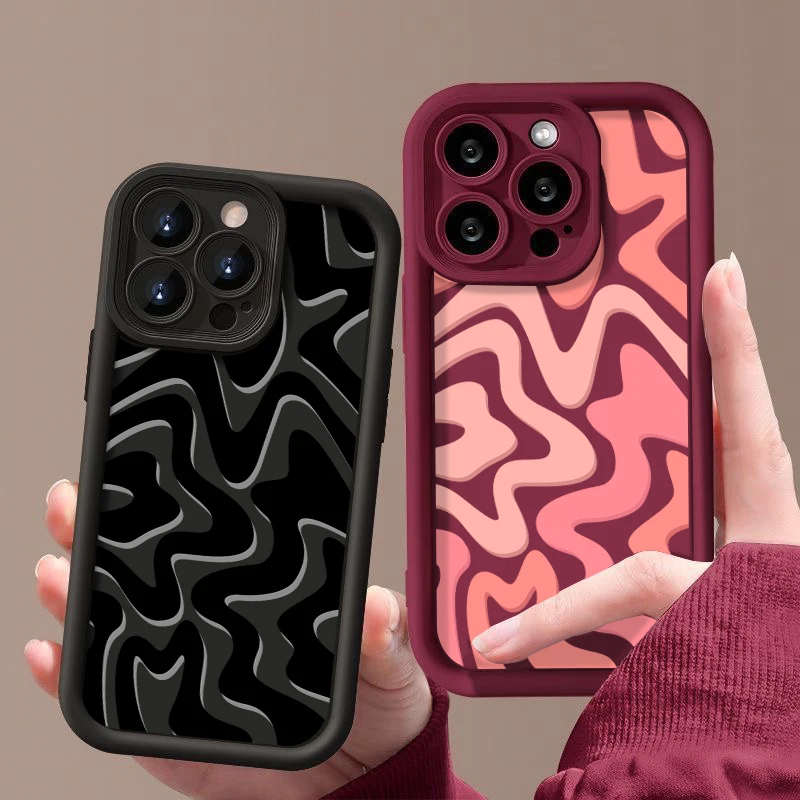 Silicone Striped Pattern Phone Case For iPhone