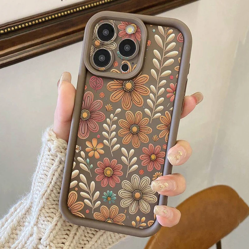 Floral Pattern Protective Phone Case For iPhone