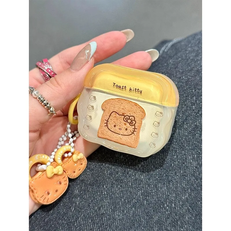 Ins Cute Toast Bread Airpod Protective Cover